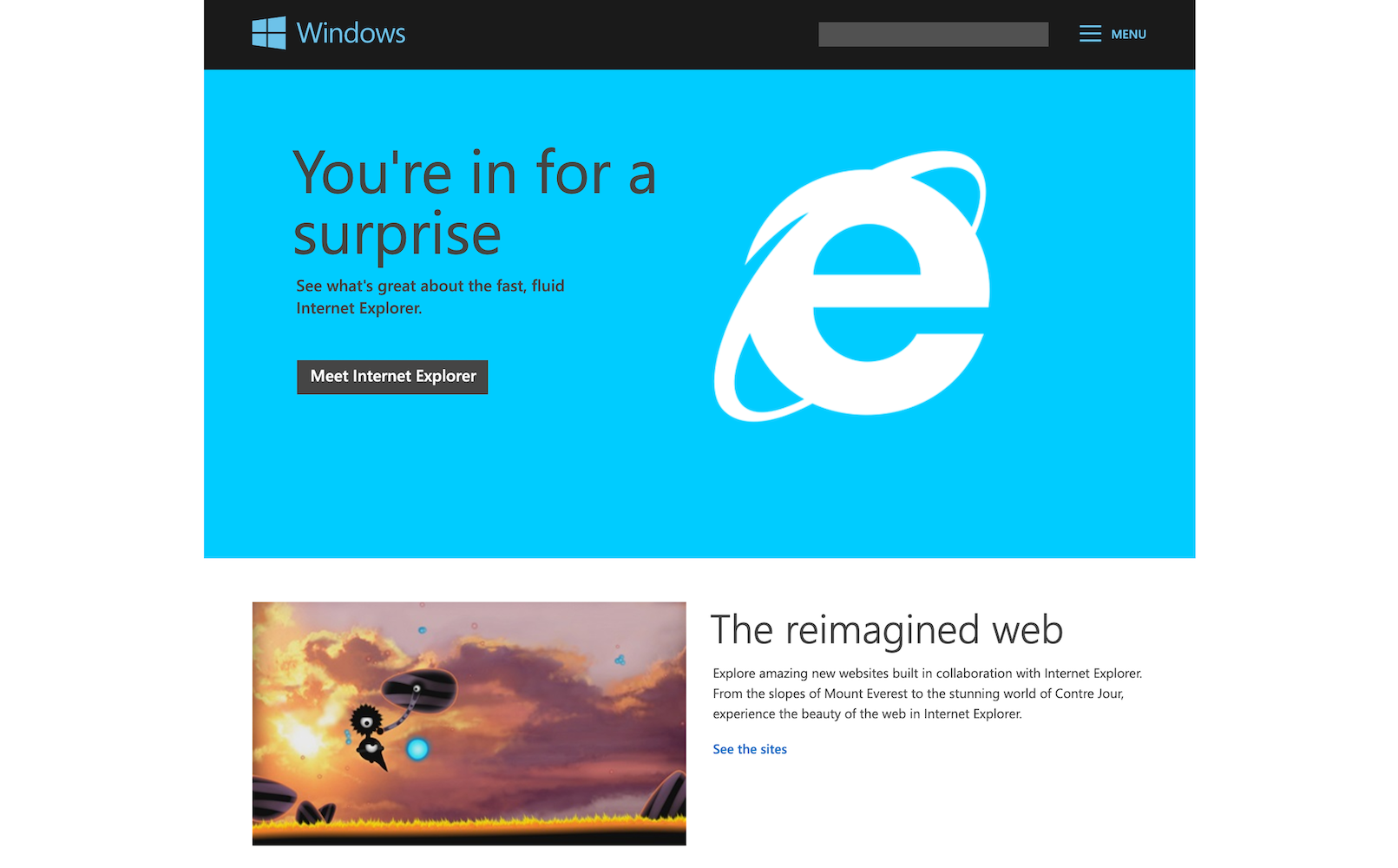 IE Home on Microsoft.com (2013)